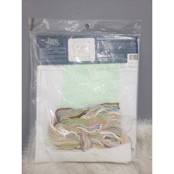 Vintage Precious Moments Crewel Pillow Kit GOD BLESS OUR HOME first home gift - Picture 5 of 6